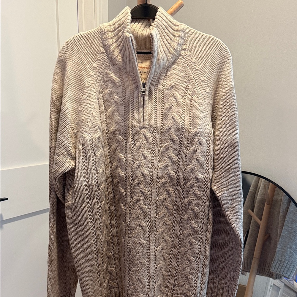 Weatherproof Men's Tan Zip-Up Sweater